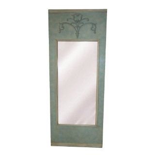 Trumeau Dressing Mirror in Old Blue Finish   Wall Mounted Mirrors