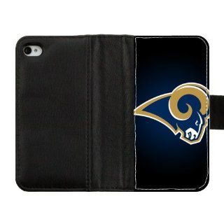 NFL St Louis Rams Team Logo Apple iPhone 4/4S Diary Leather Cases Covers Cell Phones & Accessories
