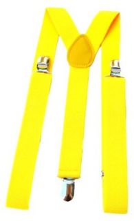 Mens / Womens One Size Suspenders Adjustable   (Various Neon Colors), Neon Yellow at  Mens Clothing store Apparel Suspenders