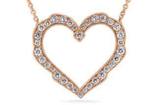 Perfect Ritani Signature Heart   in 18kt Rose Gold (1.00 CTW) Jewelry Products Jewelry