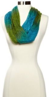 La Fiorentina Women's Super Soft Lightweight Ombre Infinity Scarf, Blue/Green Combo, One Size Cold Weather Scarves