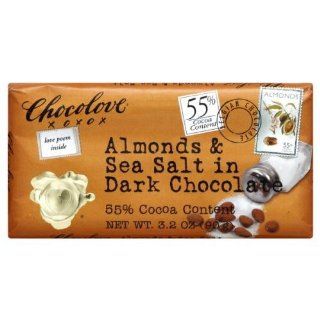 Almonds and Sea Salt in Dark Chocolate 55% (12 Bars) 3.20 Ounces  Candy And Chocolate Bars  Grocery & Gourmet Food