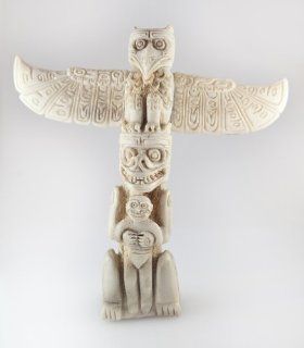 942 Native American Totem Pole Bone Carving/ Organic / Silver Jewelry of Bali Jewelry