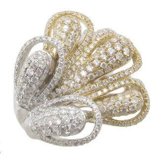 14k White Gold 3.33ctw Diamond Cocktail Ring LR966K Size 7.5 ITAM Jewelry