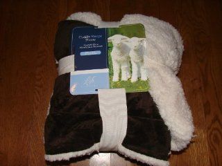 Life Comfort Cuddly Sherpa Throw   Reversible Microsherpa to Micromink   60" x 70"   Chocolate Brown and White   Throw Blankets