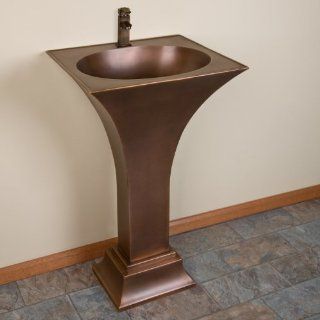 Flared Smooth Copper Pedestal Sink   No Faucet   Vessel Sinks  