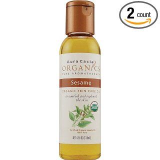 Aura Cacia Organic Aromatherapy Sesame Skin Care Oil, 4 Oz (Pack of 2) Health & Personal Care