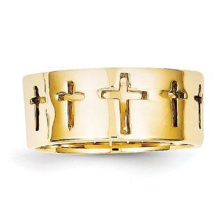 14k Men's Cutout Crosses Ring, Best Quality Free Gift Box Satisfaction Guaranteed Jewelry