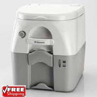 Dometic Portable Toilet 975   5 Gal. W/Hold Downs & MSD Fittings Gray Electronics
