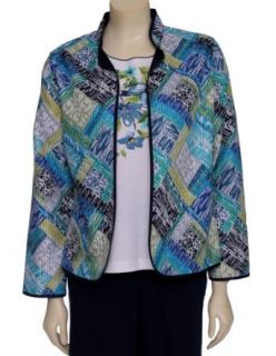 Printed Patch Quilt Jacket in Multi by Alfred Dunner Petites (8P)