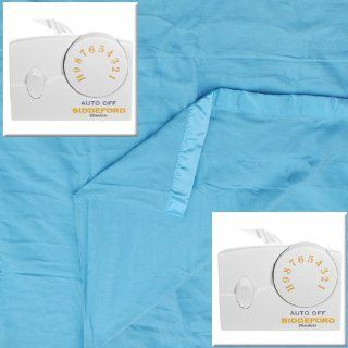 Biddeford Blankets Twin Heated Blanket with Analog Controller, Sky Blue   Electric Blankets