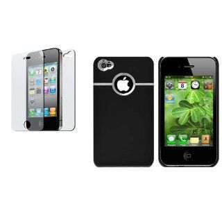 CommonByte BLACK HARD CASE+2 Anti Glare PROTECTOR for iPhone 4 G Cell Phones & Accessories