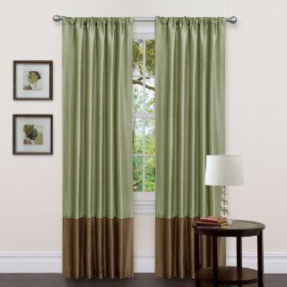 Triangle Home Fashions 18719 Lush Decor 84 Inch Dawn Curtain Panel, Green/Brown, Set of 2   Striped Curtains