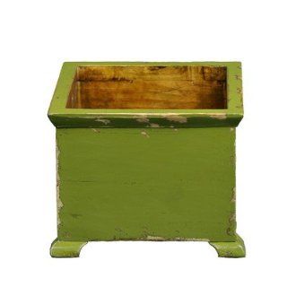 French Square Planter with Wooden Legs Color Green  Planter Boxes  Patio, Lawn & Garden