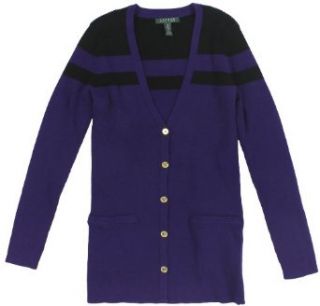 RALPH LAUREN Women's Lauren Cotton Color Block Cardigan Sweater