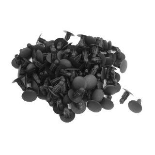 100 Pcs Car Plastic Push in Fastener Rivets Clips Black for 9mmx7.3mm Hole Automotive