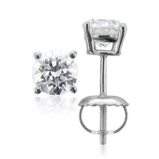 18k White Gold Diamond Stud Earrings (HI, I2 I3, 0.90 carat) Diamond Delight Jewelry
