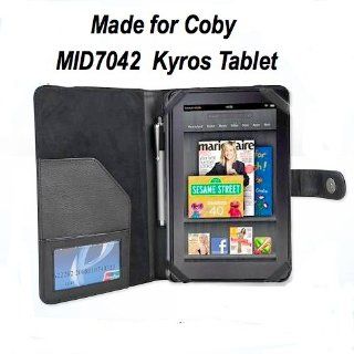 Coby Kyros MID7042 7 Inch Android Leather Case   Black Computers & Accessories