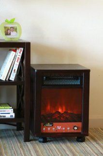 iLIVING ILG958 1500 Watts Electric Portable Fireplace And Space Heater With Remote Control  