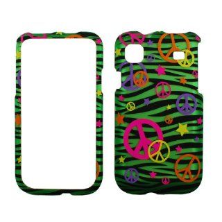 Rubberized Green Black Zebra Orange Yellow Pink Purple Colorful Peace Star Snap on Design Case Hard Case Skin Cover Faceplate for T mobile Samsung Galaxy S Vibrant T959/Samsung Galaxy S 4G + Screen Protector Film + Free Cell Phone Bag Cell Phones & Ac