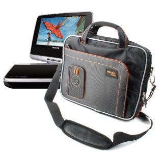 DURAGADGET Stylish, Lightweight Portable Classic DVD Carry Case With Soft Padded Interior For �LCD Screen Portable DVD Player MP4  WMA MPG AVI VOB DIVX JPEG TV USB Games FM Radio SD Card Game In Car Swivel Flip Black 959, PHILIPS�PV9002I Portable Video 