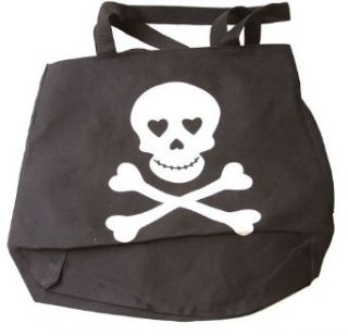 SKULL/Mustache Reverse Logo Print Messenger Bag   Black Clothing