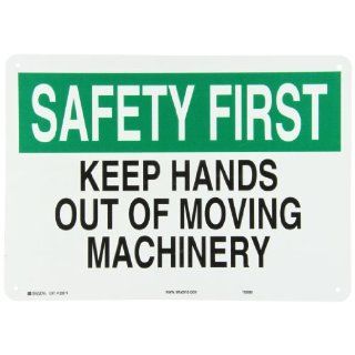Brady 23074 Plastic Machine & Operational Sign, 10" X 14", Legend "Keep Hands Out Of Moving Machinery" Industrial Warning Signs