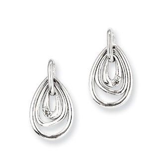 Ss White Ice Teardrop Diamond Post Earrings Dangle Earrings Jewelry