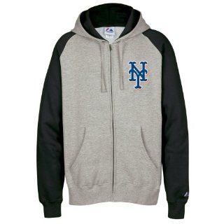 New York Mets Classic Zip Full Zip Hooded Sweatshirt (Small)  Sports Fan Sweatshirts  Clothing