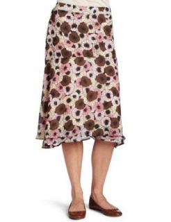 Sag Harbor Women's Printed Pull On Skirt, Brown/Pink, X Large