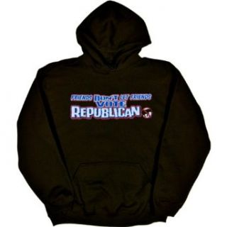 Mens Hooded Sweatshirt  FRIENDS DON'T LET FRIENDS VOTE REPUBLICAN Novelty Hoodies Clothing