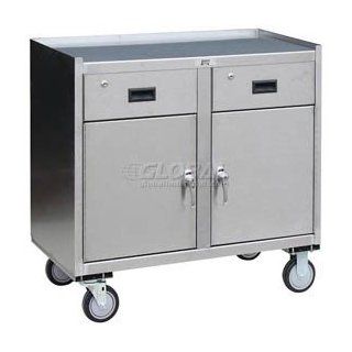Jamco Stainless Steel Mobile Cabinet With 2 Doors & 2 Drawers 36x18 1200 Lb. Cap   Tool Cabinets  