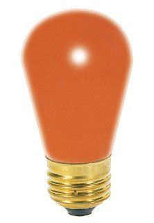 Satco S3964 11 Watt S14 Incandescent 130 Volt Medium Base Light Bulb, Ceramic Orange   Led Household Light Bulbs  
