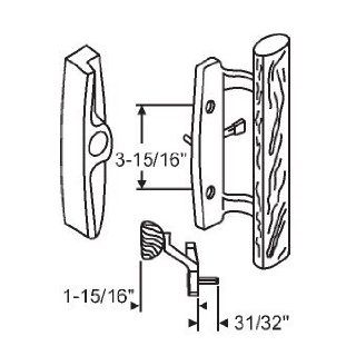 STB Sliding Glass Patio Door Handle Set, Mortise Type, Non Keyed, Almond, 3 15/16" Screw Holes   Collated Screws  
