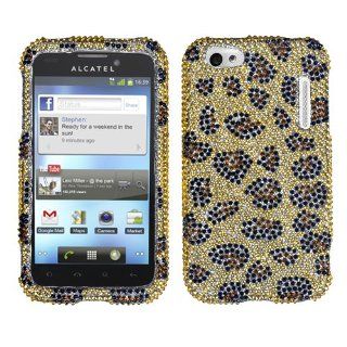 MYBAT Leopard Skin/Camel Diamante Protector Cover for ALCATEL 995 (One Touch) Cell Phones & Accessories