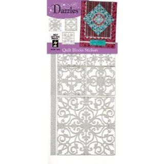 12 Pack Stickers Quilt Blocks Silver (Product Catalog Mixed Media & Embellishments)