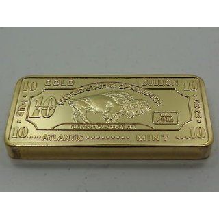 10 gram 24kt gold layered buffalo bullion bar .999 fine/pure Metal Ingots