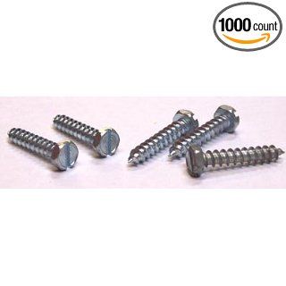 14 X 1 1/2 Self Tapping Screws Slotted / Hex Head / Type A / Steel / Zinc / 1, 000 Pc. Carton Self Drilling Screws