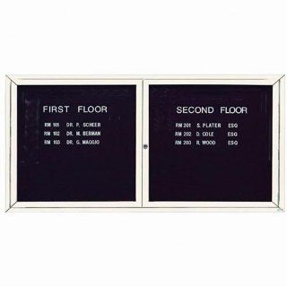Aarco Products ADC3672IW 2 Door Indoor Illuminated Enclosed Directory Board with White Anodized Aluminum Frame 36H x 72W  Ordinary Display Boards 