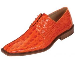 Bolano Mens Orange Classic Oxford Exotic Faux Crocodile Print Dress Shoe Style Cappi Orange 216 Shoes