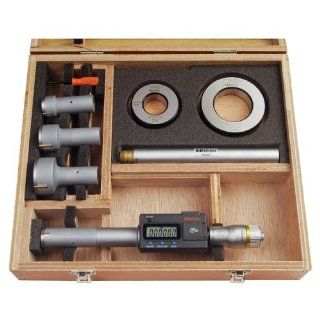 Mitutoyo 468-971 Digimatic Holtest LCD Inside Micrometer Interchangeable Head Set 0.001mm Graduation +/-0.002mm Accuracy 6-12mm Range 2 Piece Set