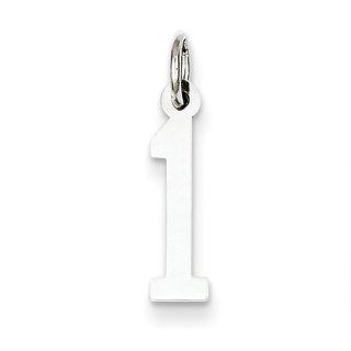 Sterling Silver Small Elongated Pol Number 1, Best Quality Free Gift Box Satisfaction Guaranteed Pendant Necklaces Jewelry