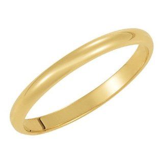 10K Yellow Gold 2mm Traditional Plain Women's Wedding Band (Available Ring Sizes 4 9) Jewelry