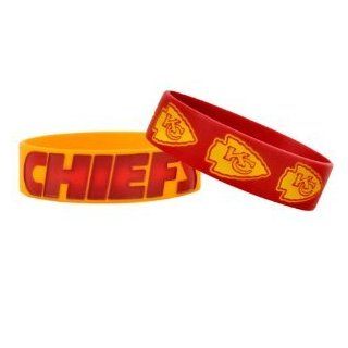 Kansas City Chiefs Big Logo NFL extra wide Bulky Bandz Bracelet 2 pack *NEW* 