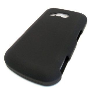 LG 900g LG900g Black Solid RUBBERIZED FEEL RUBBER COATED Design Case Skin Cover Protector Hard Plastic Tracfone Net10 Cell Phones & Accessories