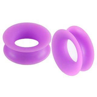 3/4" inch (20mm)   Purple Color Implant grade silicone Double Flared Flare Flesh Tunnels Ear Large Gauge Plugs Earlets ABZS   Ear stretched Stretching Expanders Stretchers   Pierced Body Piercing Jewelry SI04   Sold as a Pair Jewelry