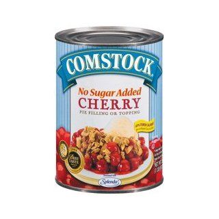 Comstock Cherry Pie Filling No Sugar Added 20oz   6 Unit Pack  Pie And Pastry Cherry Fillings  Grocery & Gourmet Food