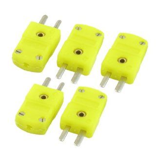 5Pcs Yellow Green Plastic Case K Type Thermocouple Wire Connector