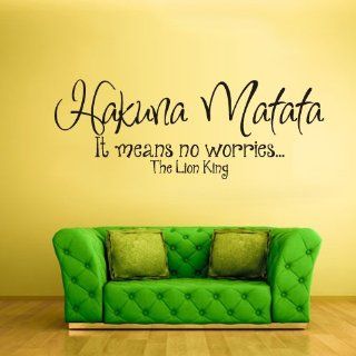 Wall Vinyl Sticker Decals Decor Art Bedroom Design Mural Words Sign Quote Hakuna Matata Lion King (Z939)   Wall Stickers For Bedroom