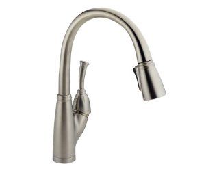 Delta Faucet 989 SS Allora Single Handle Pull Down Kitchen Faucet, Stainless   Touch On Kitchen Sink Faucets  